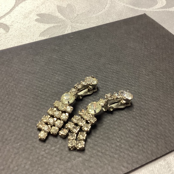 WEISS? DROP DANGLE Rhinestone earrings MOMS COLLECTIONS - Picture 6 of 8